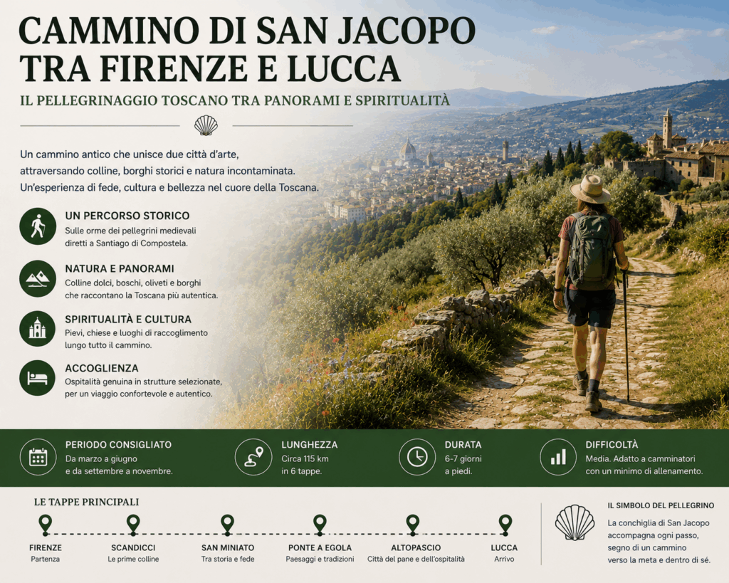Cammino di San Jacopo tra Firenze e Lucca: il pellegrinaggio toscano tra panorami e spiritualità
